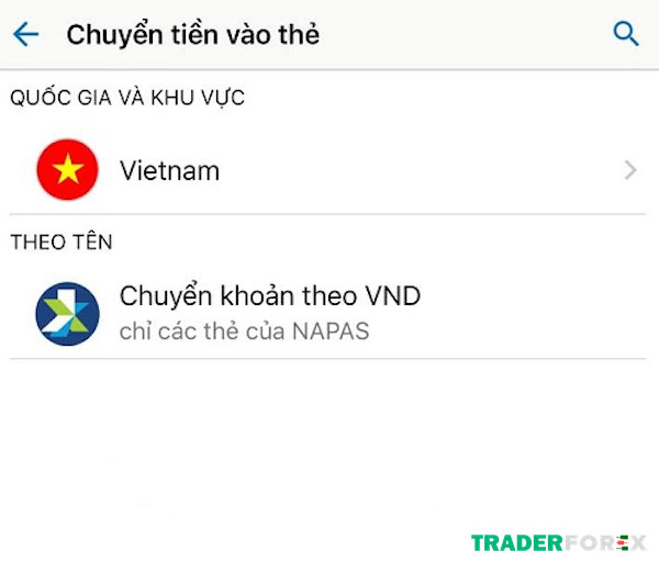 Chọn mục thanh toán