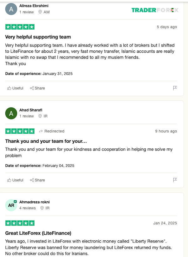 Các đánh giá 5 sao cho thấy mức độ hài lòng cao của khách hàng đối với dịch vụ của sàn